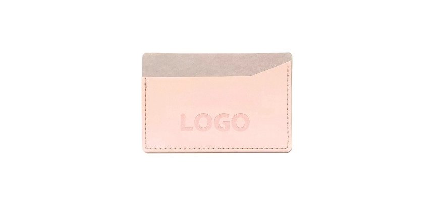 Portemonnee van gerecycled leer promotieartikel - bedrukking door reliëfdruk