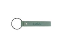Promotional keychain with carabiner in recycled leather - marking by embossing