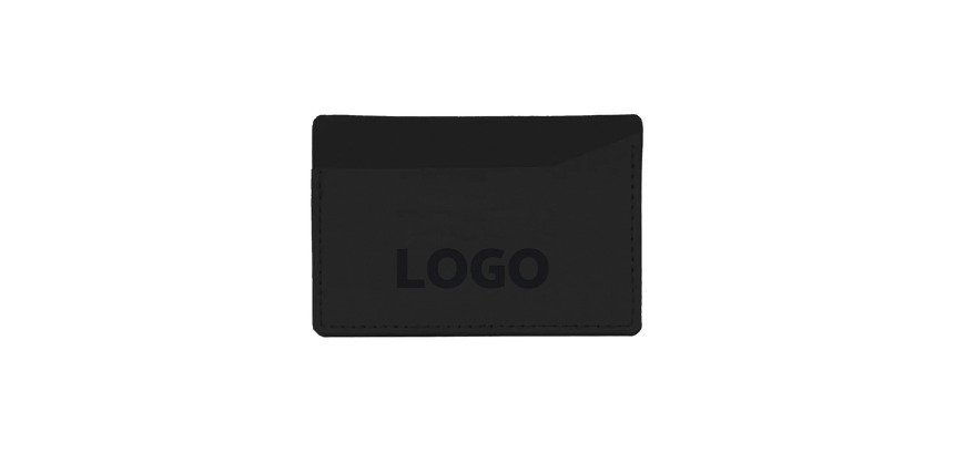 Porte-cartes publicitaire en cuir recyclé - marquage par embossage