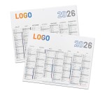 Calendrier publicitaire semestriel mural année 2026 - 40,5 x 55 cm - 7 mois - marquage multicolore