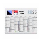 Calendrier publicitaire semestriel mural année 2025 – 20,8 x 27 cm – 7 mois – marquage multicolore