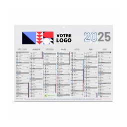 Calendrier publicitaire semestriel mural année 2025 - 20,8 x 27 cm - 7 mois - marquage multicolore