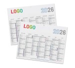 Calendrier publicitaire semestriel mural année 2026 - 20,8 x 27 cm - 7 mois - marquage multicolore