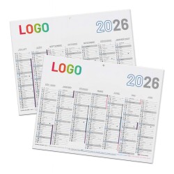 Calendrier publicitaire semestriel mural année 2025 - 20,8 x 27 cm - 7 mois - marquage multicolore