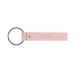 Porte-clés publicitaire avec mousqueton en cuir recyclé – marquage par embossage