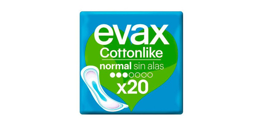 Compresas sin alas Evax CottonLike Normal - paquete de 20