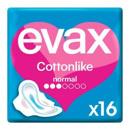 Compresas con alas Evax CottonLike Normal - paquete de 16