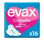 Compresas con alas Evax CottonLike Normal - paquete de 16