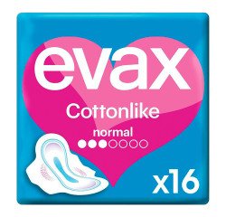 Compresas con alas Evax CottonLike Normal - paquete de 16