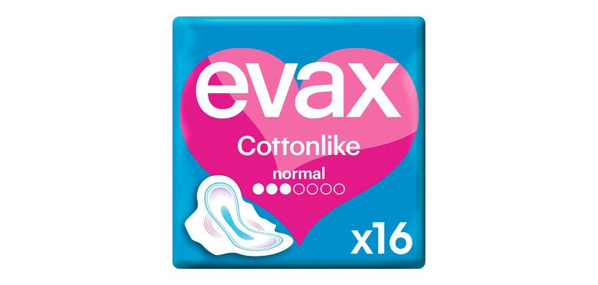 Compresas con alas Evax CottonLike Normal - paquete de 16