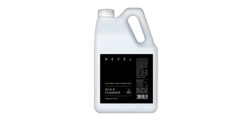 Sapone liquido profumato SILK & FLOWERS linea Nefél per mani e viso - 5 litri
