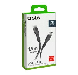 SBS Cavo dati 1.5 m - Connettori USB-C - Nero