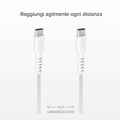 SBS Cavo dati 1.5 m - Connettori USB-C - Nero