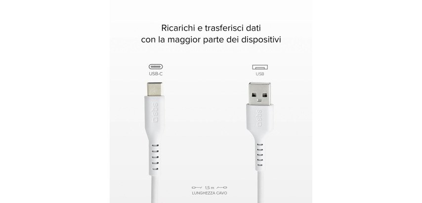 SBS Cavo dati USB 2.0 - Type-C - Bianco