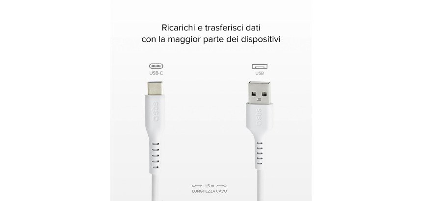 SBS Cavo dati USB 2.0 - Type-C - Bianco