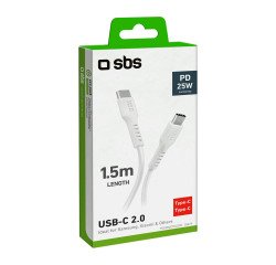 SBS Cavo dati 1.5 m - Connettori USB-C - Bianco