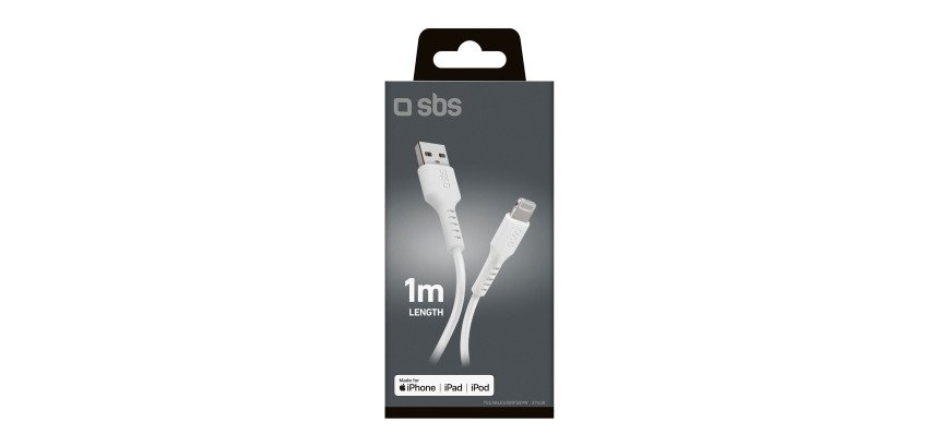 SBS Cavo dati e ricarica USB - Lightning - bianco - 1 metro