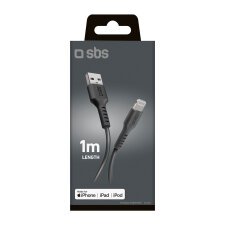 SBS Cavo dati e ricarica USB - Lightning - Nero - 1 metro