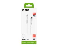 SBS Cavo dati e ricarica 1,5m bianco - Connettori USB-C per Power Delivery 100W