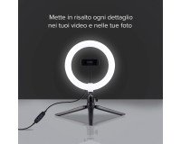 En_sbs anello led con treppiede per video e foto
