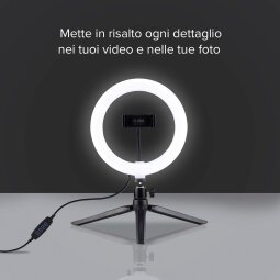 SBS Anello LED con treppiede per video e foto