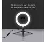 SBS Anello LED con treppiede per video e foto