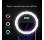 SBS Anello LED universale con clip per video e foto
