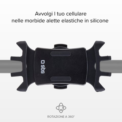 SBS Porta cellulare fino a 6,5 pollici per monopattino e bici ruotabile a 360°