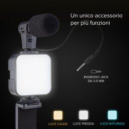 SBS Kit Treppiede pocket con luce LED e microfono