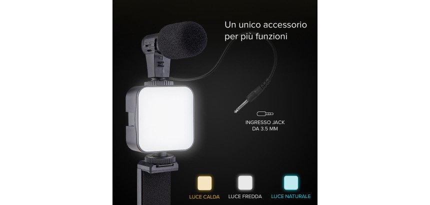 SBS Kit Treppiede pocket con luce LED e microfono
