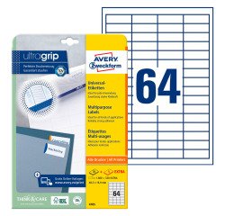 Étiquette universelle, 48,5 x 16,9 mm, blanc