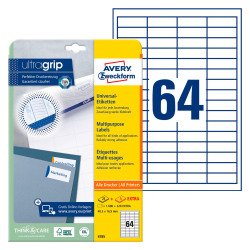 Étiquette universelle, 48,5 x 16,9 mm, blanc