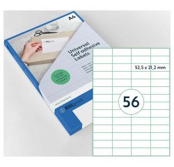 Etiquette universelle, 52,5 x 21,2 mm, blanc