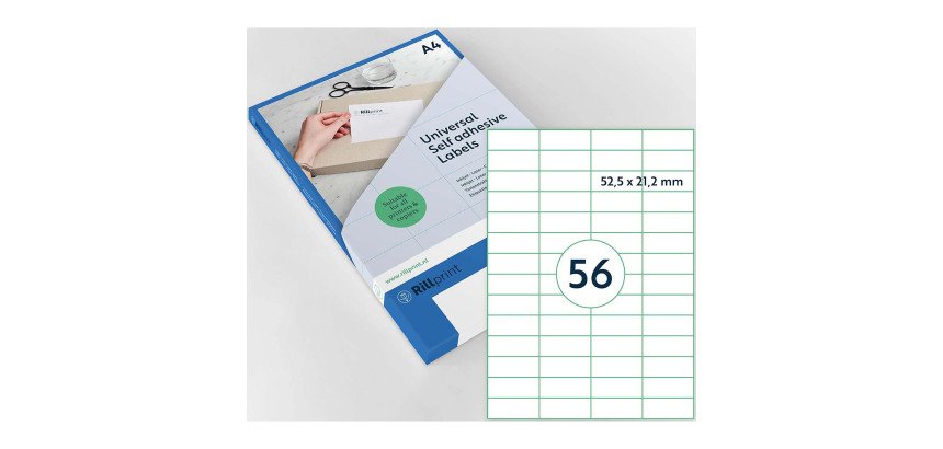Etiquette universelle, 52,5 x 21,2 mm, blanc