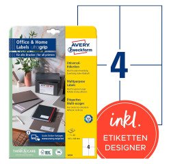 Etiquette universelle 105 x 148 mm Office&Home - Boîte de 40