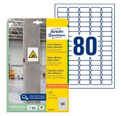 Etiquette papier 35,6 x 16,9 mm ultra-adhésif  blanc - Boîte de 1600