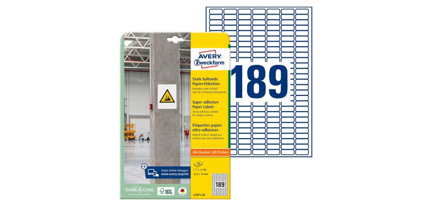 Etiquette papier, ultra-adhésif, blanc