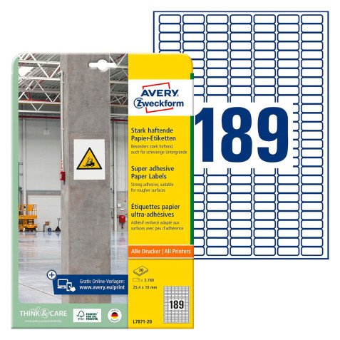 Etiquette papier, ultra-adhésif, blanc