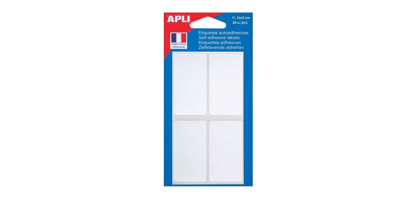 Étiquette adhésive apli agipa bureau 30x55mm pochette 28 unités