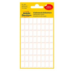 Etiquette multi-usage, 13 x 8 mm, blanc