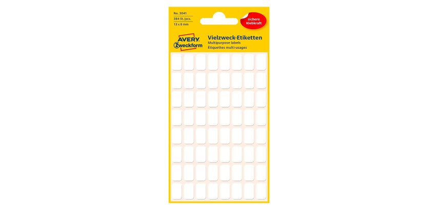 Etiquette multi-usage, 13 x 8 mm, blanc
