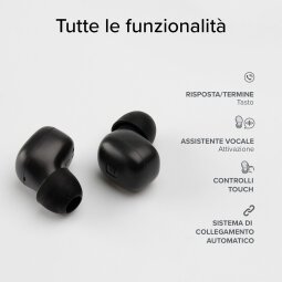 SBS Mini auricolari TWS con custodia di ricarica da 200 mAh - Nero