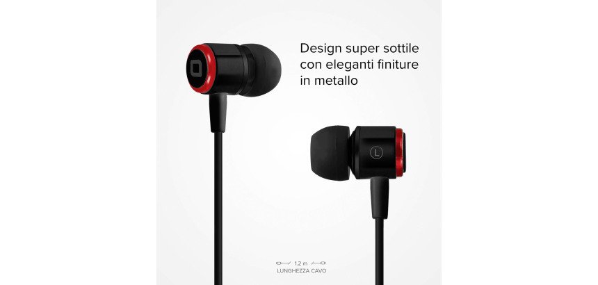 SBS Auricolari filo stereo in-ear Studio Mix 40, jack 3,5 mm con microfono e tasto alla risposta