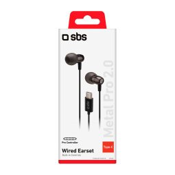 SBS Auricolari in-ear in metallo a filo con connettore USB-C