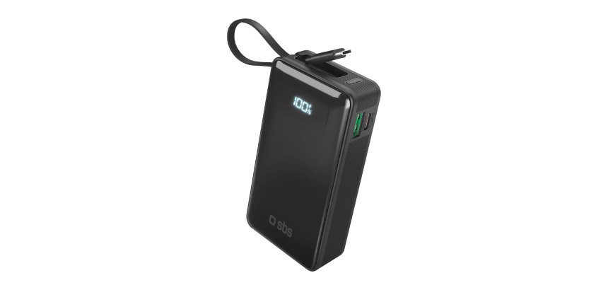 SBS Powerbank 10.000 mAh con cavo USB-C integrato
