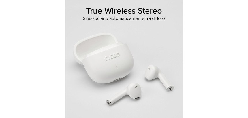 SBS TWS One Color– auricolari wireless con tecnologia True Wireless Stereo - Bianco