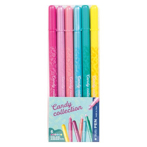 Pennarelli Tratto Pen Candy Collection colori assortiti 6 pezzi