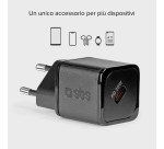SBS Caricatore caricabatterie ultrarapido GaN da 20 Watt Power Delivery - Nero