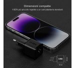 SBS Caricatore caricabatterie ultrarapido GaN da 20 Watt Power Delivery - Nero