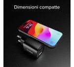 SBS Caricabatterie da muro con schermo LCD, 1 uscita USB-C PD 30W, 1 uscita USB-A 18W